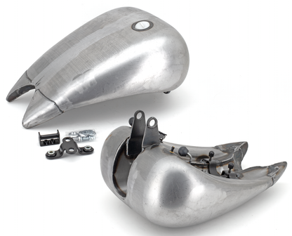 ONE PIECE 4" STRETCHED STEEL SMOOTH TOP GAS TANK FOR SOFTAILS Single cap (style B)