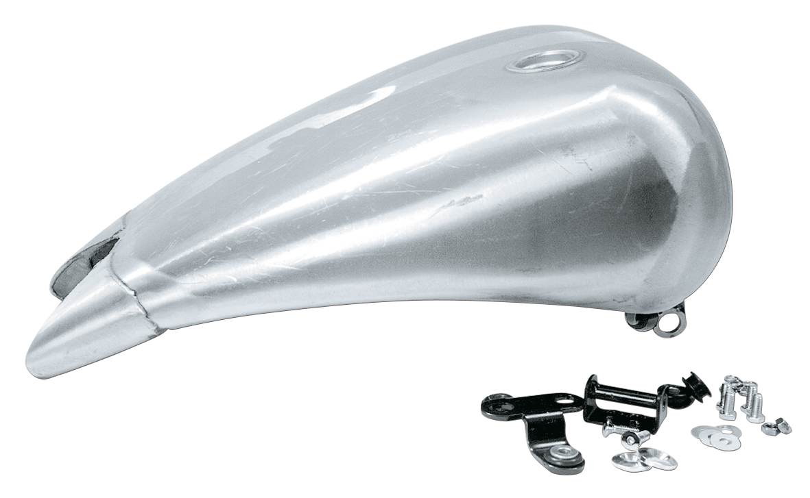 ONE PIECE 4" STRETCHED STEEL SMOOTH TOP GAS TANK FOR SOFTAILS Single cap (style B)