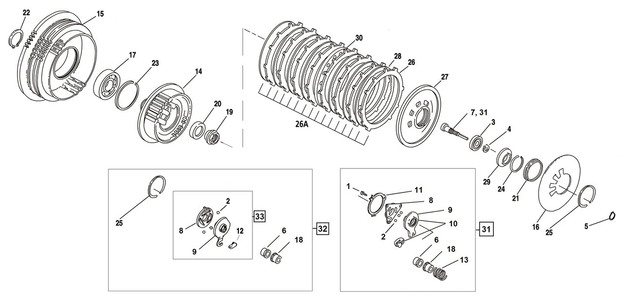 CLUTCH PARTS FOR 1991-2022 EVOLUTION SPORTSTER & AIR COOLED BUELL - Bearing pressure plate #8885

Note: Extra-Plate clutch kits do not fit XR 1200 models | Sportster