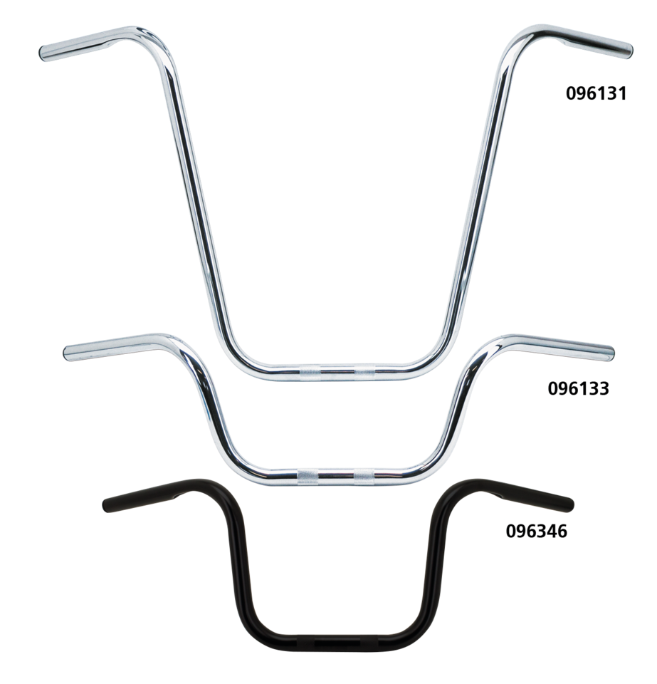ZODIAC ONE INCH DIAMETER APE HANGER HANDLEBARS | Big Twin | Dyna | FX | FXR | KH | Kingpin | KR | Servi-Car | Softail | Sportster | Touring | XR