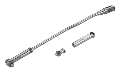 CHROME PLATED GEAR SHIFTER LINKAGE AND ROD END FOR BIG TWIN - Rod and linkage includes: shoulder bolt, shifter rod, clevis, fits FX 1971-1973, FL/FLH 1952-1984 footshift, Genuine Zodiac (OEM 33851-52A) | Big Twin  |  FX