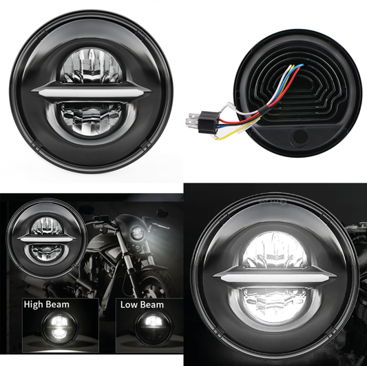 "THE BAR" NIGHTLIGHTER 5 3/4" LED HEADLIGHT UNIT | Dyna | FXR | Scout | Softail | Sportster | Street | V-Rod