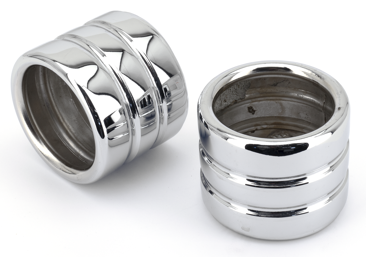 SPECIAL PARTS - B073 Chrome 80mm Striped end caps