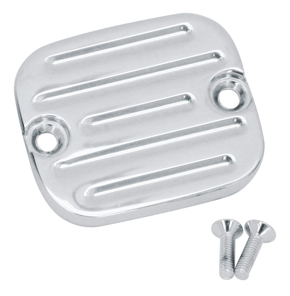 CHROME GROOVED MASTER CYLINDER COVER 1996 STYLE | Dyna | FXR | Softail | Sportster | Touring