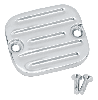 CHROME GROOVED MASTER CYLINDER COVER 1996 STYLE | Dyna | FXR | Softail | Sportster | Touring