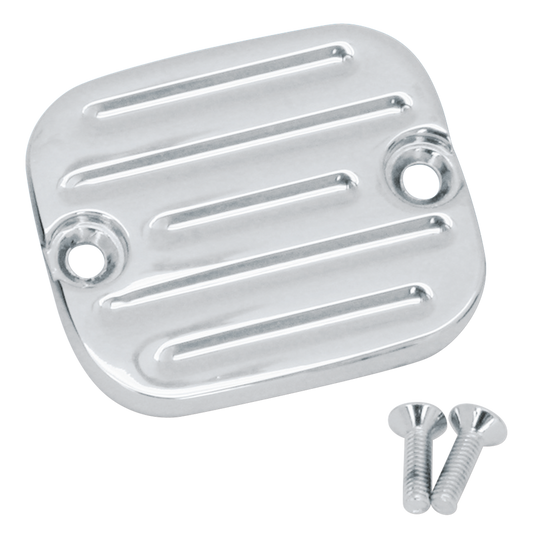 CHROME GROOVED MASTER CYLINDER COVER 1996 STYLE | Dyna | FXR | Softail | Sportster | Touring