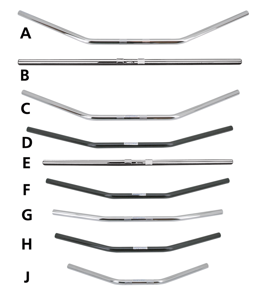 FEHLING ONE INCH DIAMETER DRAG BARS | Big Twin | Dyna | FX | FXR | KH | Kingpin | KR | Servi-Car | Softail | Sportster | Touring | XR