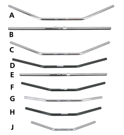 FEHLING ONE INCH DIAMETER DRAG BARS | Big Twin | Dyna | FX | FXR | KH | Kingpin | KR | Servi-Car | Softail | Sportster | Touring | XR