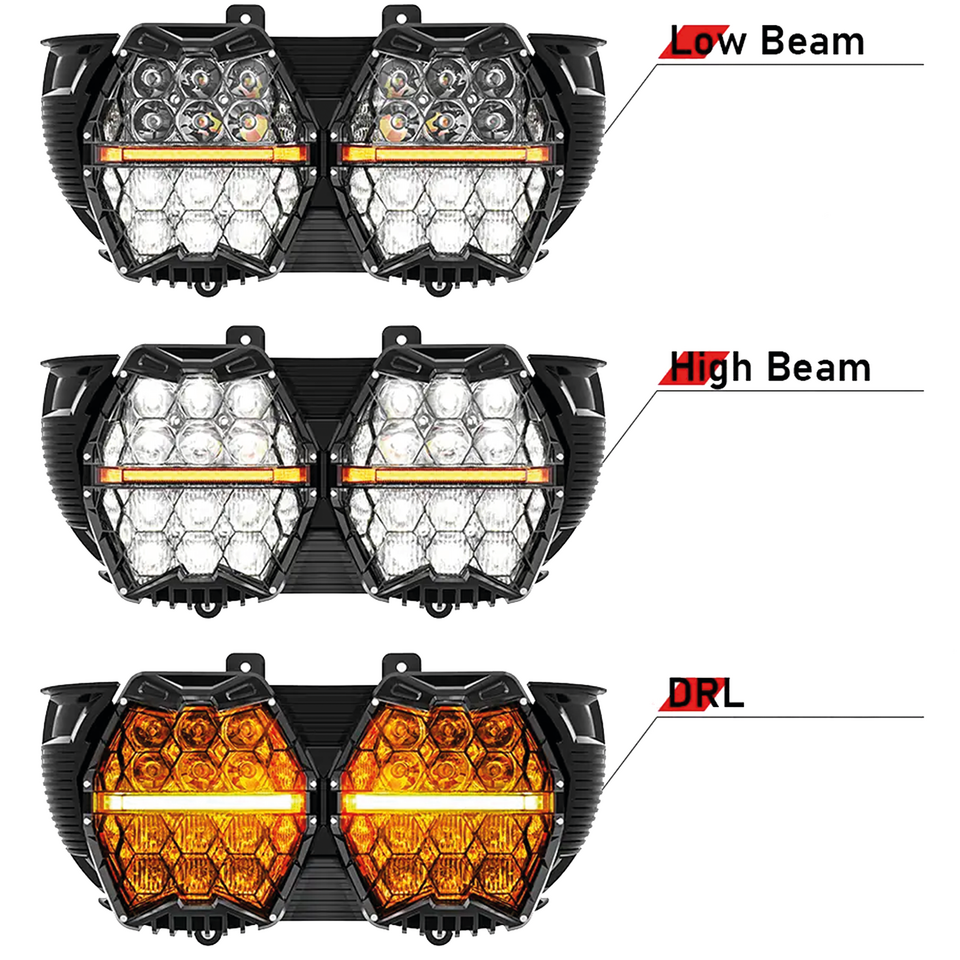 HONEYCOMB ROAD GLIDE LED HEADLIGHT UNIT | Touring | Trike