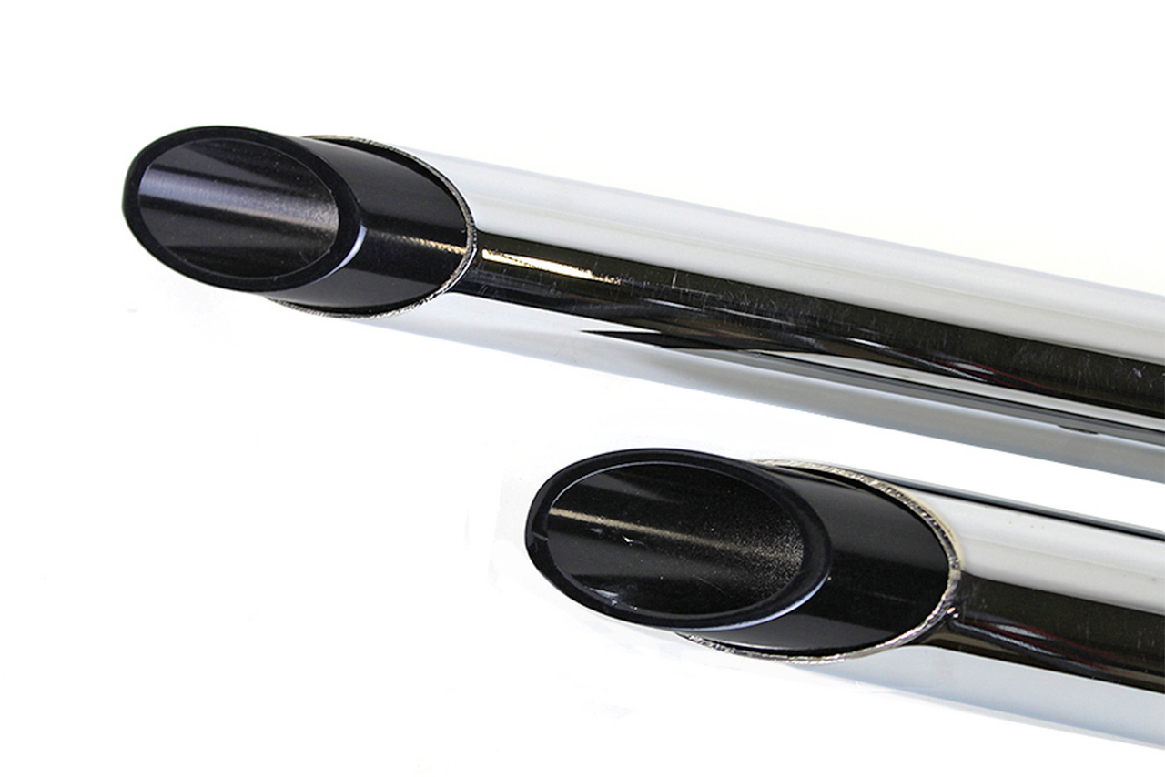 DRAG PIPE SET WITH SHORT BLACK SLASH TIPS | Softail