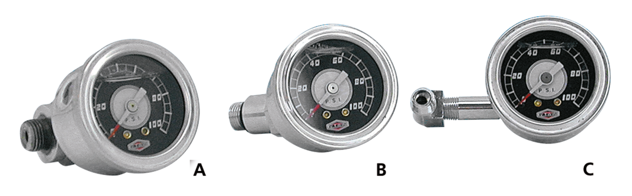 LIQUID FILLED OIL PRESSURE GAUGE KITS | Big Twin | Dyna | FX | FXR | Servi-Car | Softail | Sportster | Touring | XR