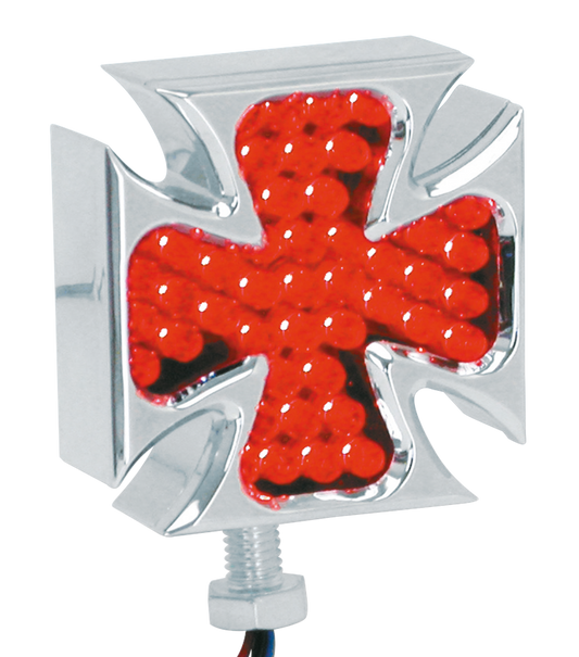 BILLET ALUMINUM LED MALTESE CROSS MARKER LIGHTS WITH CHROME PLATED FINISH