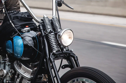 LOWBROW CUSTOMS BOTTOM MOUNT SPRINGER HEADLIGHT BRACKET | 45" | Big Twin | Servi-Car