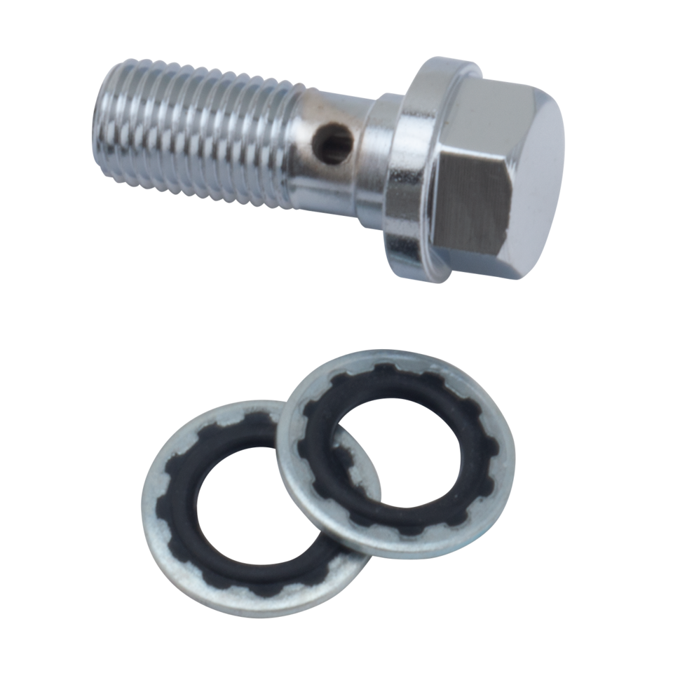 CHROME BANJO BOLTS AND WASHERS