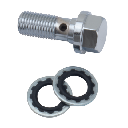 CHROME BANJO BOLTS AND WASHERS