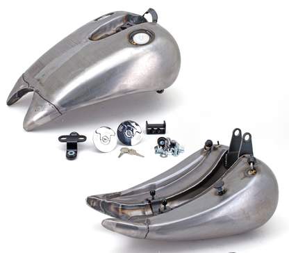 ONE PIECE 4" STRETCHED STEEL GAS TANK FOR SOFTAIL WITH DASH MOUNT (gas caps are included)