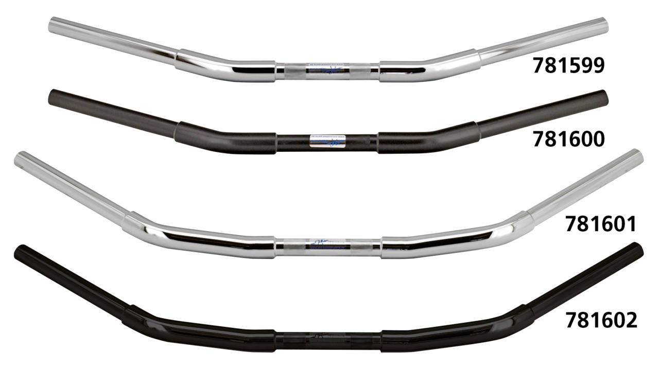 FEHLING FAT DRAG BARS FOR ONE INCH DIAMETER HANDLEBAR CLAMPS | Big Twin | Dyna | FX | FXR | KH | Kingpin | KR | Servi-Car | Softail | Sportster | Touring | XR