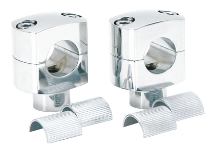 CHROME SQUARED BILLET RISERS | Big Twin | Dyna | FX | FXR | Servi-Car | Softail | Sportster | Touring | Trike