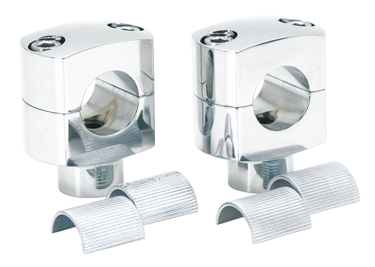 CHROME SQUARED BILLET RISERS | Big Twin | Dyna | FX | FXR | Servi-Car | Softail | Sportster | Touring | Trike