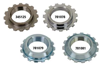 BEARING STEM JAM NUT - Fits 4-speed Big Twin 1949-1984, FXDWG 1993-2005 &amp; Softail 1984-2006, except FXSTD 2000-2006, zinc, V-Twin Mfg. (OEM 48330-48A)

Replacements for the seated nut on top of the fork stem bearing.