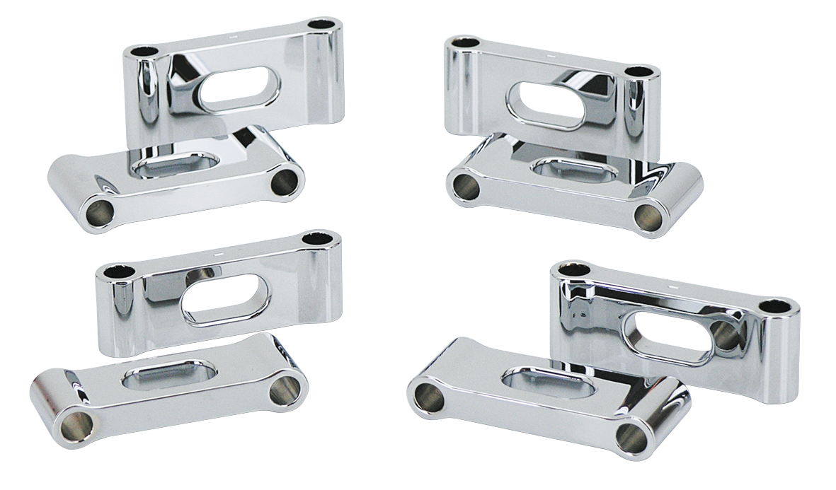 CHROME "TRAPDOOR" FRONT FENDER SPACERS | Dyna | FX | Softail