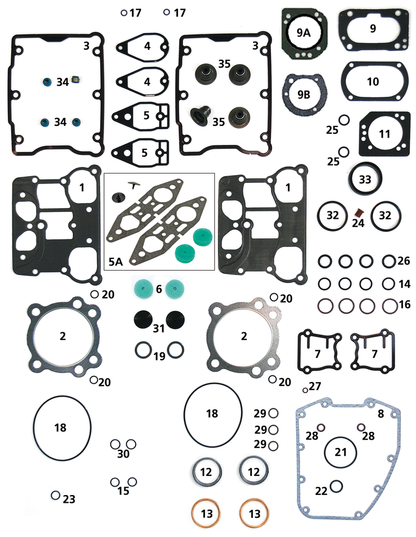 ENGINE GASKETS, SEALS AND O-RINGS FOR TWIN CAM - Head cover gaskets TC99-17, pair

Complete line of individual gaskets, seals and O-rings for 1999-2017 Twin Cam. Note: Sold to dealers in pack quantities as listed. | Dyna  |  Softail  |  Touring  |  Trike