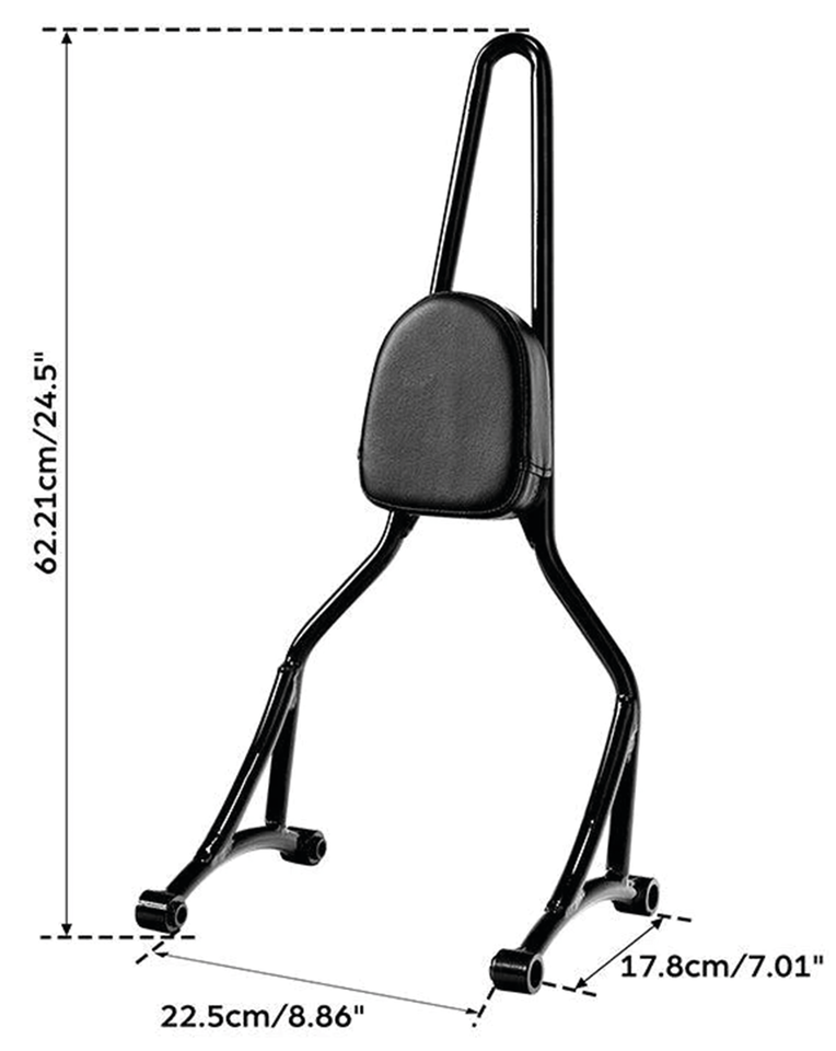 BOLT-ON TALL SISSY BARS WITH PAD | Sportster