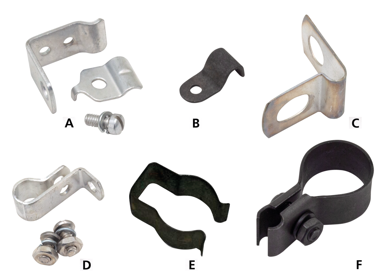 CONTROL CABLE CLAMPS FOR VINTAGE MODELS - Clutch cable bracket 1952-1956 K-models, 1957-1970 Sportster, parkerized, Colony (OEM 38676-52) | KH  |  KR  |  Sportster