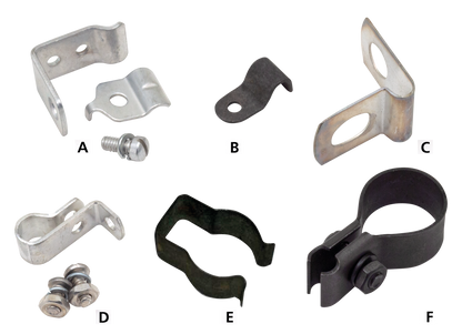 CONTROL CABLE CLAMPS FOR VINTAGE MODELS - Clutch cable bracket 1952-1956 K-models, 1957-1970 Sportster, parkerized, Colony (OEM 38676-52) | KH  |  KR  |  Sportster