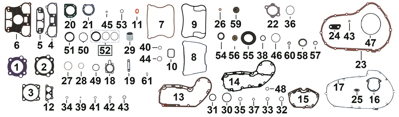 GASKETS, O-RINGS AND SEALS FOR 2004 TO PRESENT XL & XR SPORTSTER AND 2003-2010 BUELL | Sportster