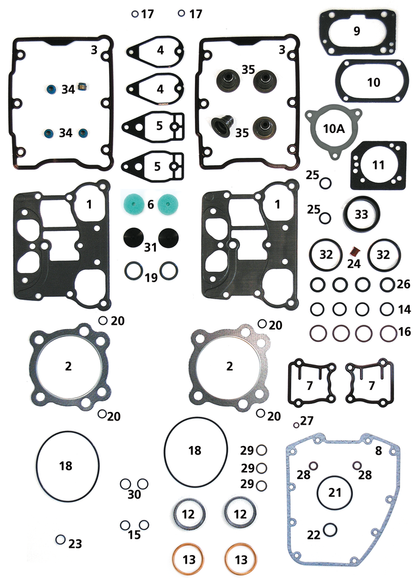 ENGINE GASKETS, SEALS AND O-RINGS FOR TWIN CAM - Head cover gaskets TC99-17, pair

Complete line of individual gaskets, seals and O-rings for 1999-2017 Twin Cam. Note: Sold to dealers in pack quantities as listed. | Dyna  |  Softail  |  Touring  |  Trike