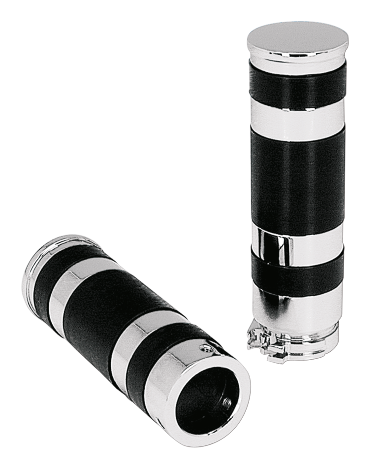 CHROME PLATED FLAT BAND STYLE GRIP SETS | Big Twin | Dyna | FX | FXR | Softail | Sportster | Touring | Trike | V-Rod | XR