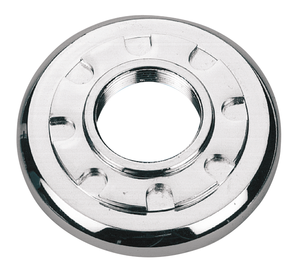BEARING STEM JAM NUT - Fits 4-speed Big Twin 1949-1984, FXDWG 1993-2005 &amp; Softail 1984-2006, except FXSTD 2000-2006, chrome, Genuine Zodiac (OEM 48330-48A)

Replacements for the seated nut on top of the fork stem bearing.