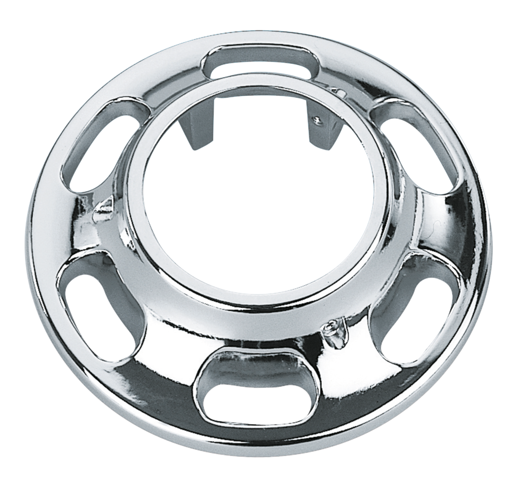 CHROME-PLATED SLOTTED WHEEL HUB COVER