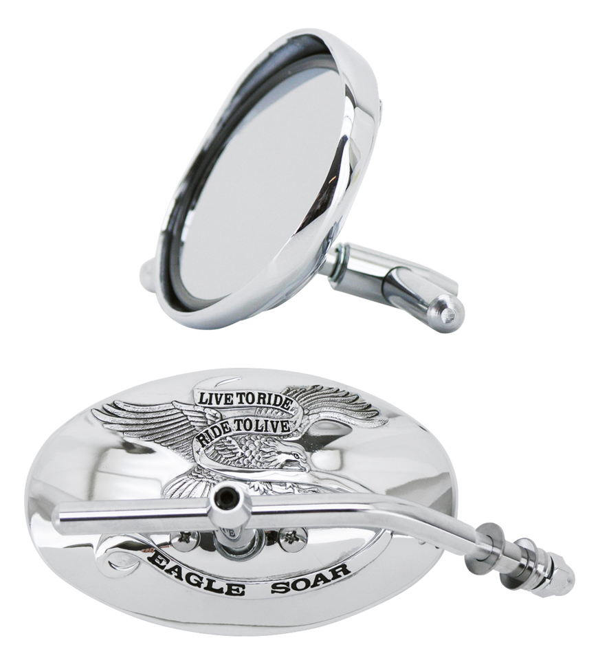 SLIMLINE MIRROR WITH VISOR AND EAGLE LOGO