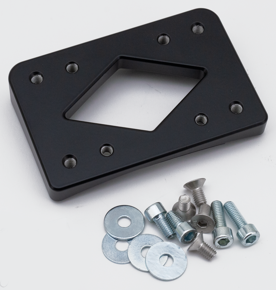WEDGED REAR FENDER LICENSE FRAME MOUNT