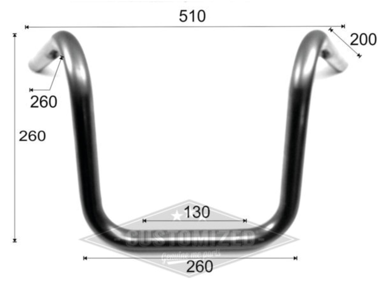 WESTLAND CUSTOMS ONE INCH DIAMETER OLD SCHOOL BOBBER BAR | Big Twin | Dyna | FX | FXR | KH | Kingpin | KR | Servi-Car | Softail | Sportster | Touring | XR