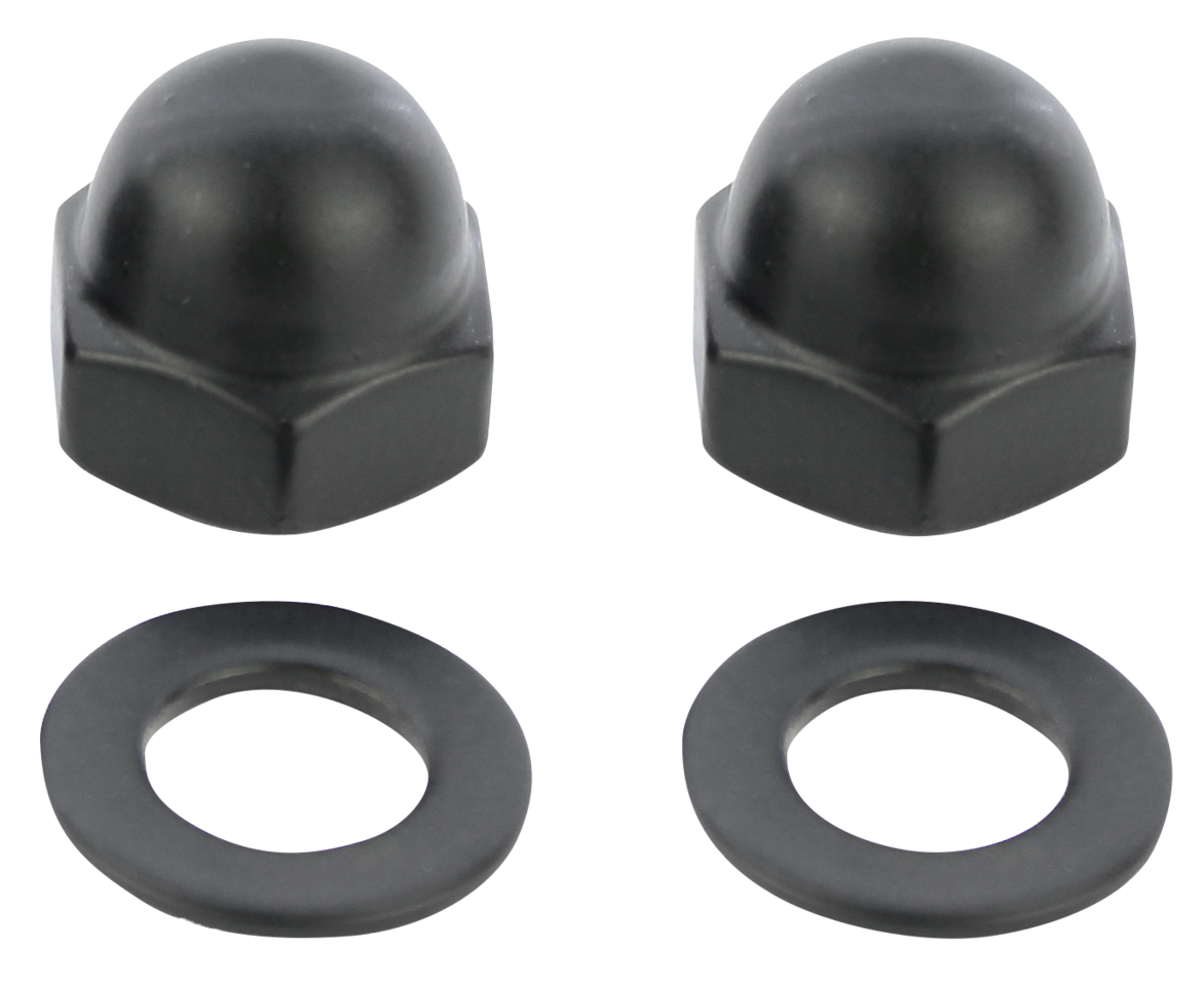 BLACK STAINLESS MIRROR NUT KIT | Big Twin | Dyna | EV | FX | FXR | Softail | Sportster | Touring | Trike | V-Rod