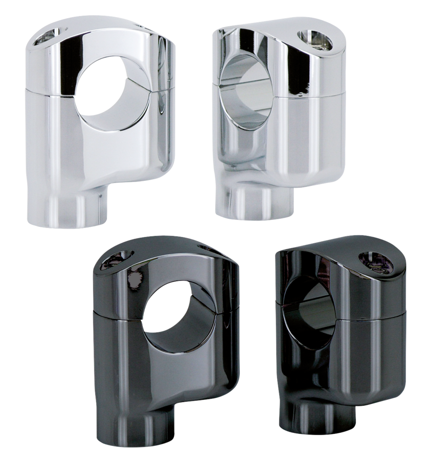ZODIAC OFFSET RISERS FOR FAT BARS | Big Twin | Dyna | FX | FXR | Servi-Car | Softail | Sportster | Touring | Trike