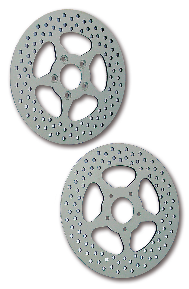 REV"O"LUTION POLISHED 5 POINT STAR DISC BRAKE ROTORS | Dyna | FXR | Softail | Sportster | Touring