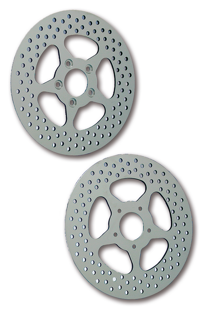 REV"O"LUTION POLISHED 5 POINT STAR DISC BRAKE ROTORS | Dyna | FXR | Softail | Sportster | Touring
