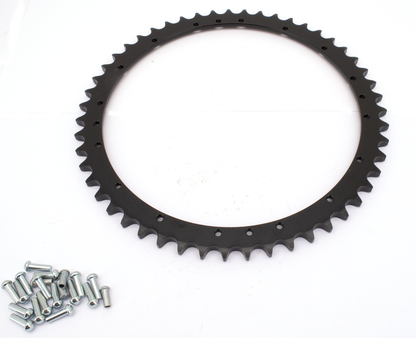 REAR SPROCKETS FOR DRUM BRAKE MODELS - Fits Big Twin 1930-1957 and Sportster 1954-1978 (OEM 41470-30)

Rear drum brakes sprockets. Each sprocket includes necessary rivets. Work with 530 series chain. | Big Twin  |  KH  |  Sportster
