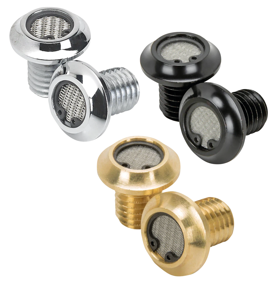 LOWBROW CUSTOMS RADIUS BREATHING BREATHER BOLTS | Dyna | FXR | Softail | Sportster | Touring