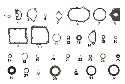1952-1979 FOOT SHIFT RATCHET TOP - Transmission oil seal set BT36-69 | Big Twin