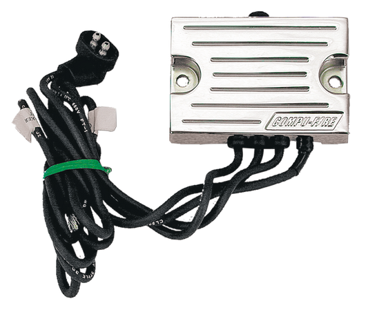 COMPU-FIRE'S CHROME PLATED BILLET ALUMINUM ELECTRONIC VOLTAGE REGULATOR | Dyna | FXR | Softail | Touring