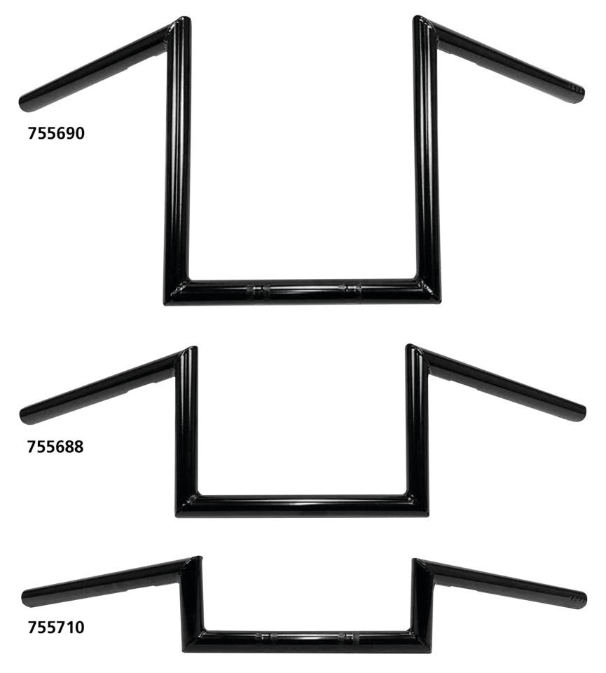WESTLAND CUSTOMS ONE INCH DIAMETER SQUARE APE HANGERS | Big Twin | Dyna | FX | FXR | KH | Kingpin | KR | Servi-Car | Softail | Sportster | Touring | XR