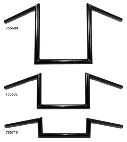 WESTLAND CUSTOMS ONE INCH DIAMETER SQUARE APE HANGERS | Big Twin | Dyna | FX | FXR | KH | Kingpin | KR | Servi-Car | Softail | Sportster | Touring | XR