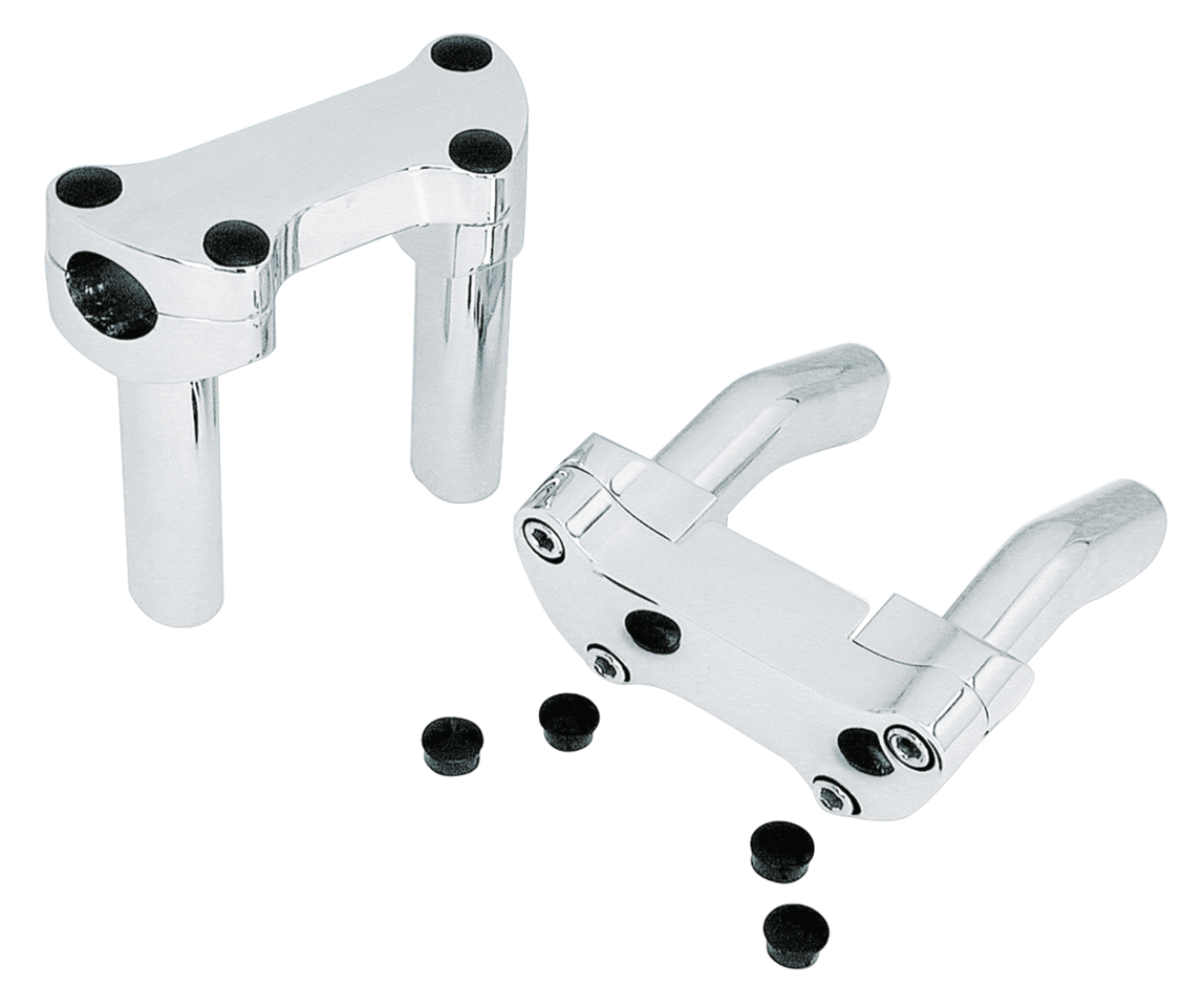 CHROME HANDLEBAR RISER AND CLAMP SETS | Big Twin | Dyna | FX | FXR | Servi-Car | Softail | Sportster | Touring | Trike