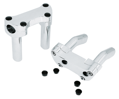 CHROME HANDLEBAR RISER AND CLAMP SETS | Big Twin | Dyna | FX | FXR | Servi-Car | Softail | Sportster | Touring | Trike