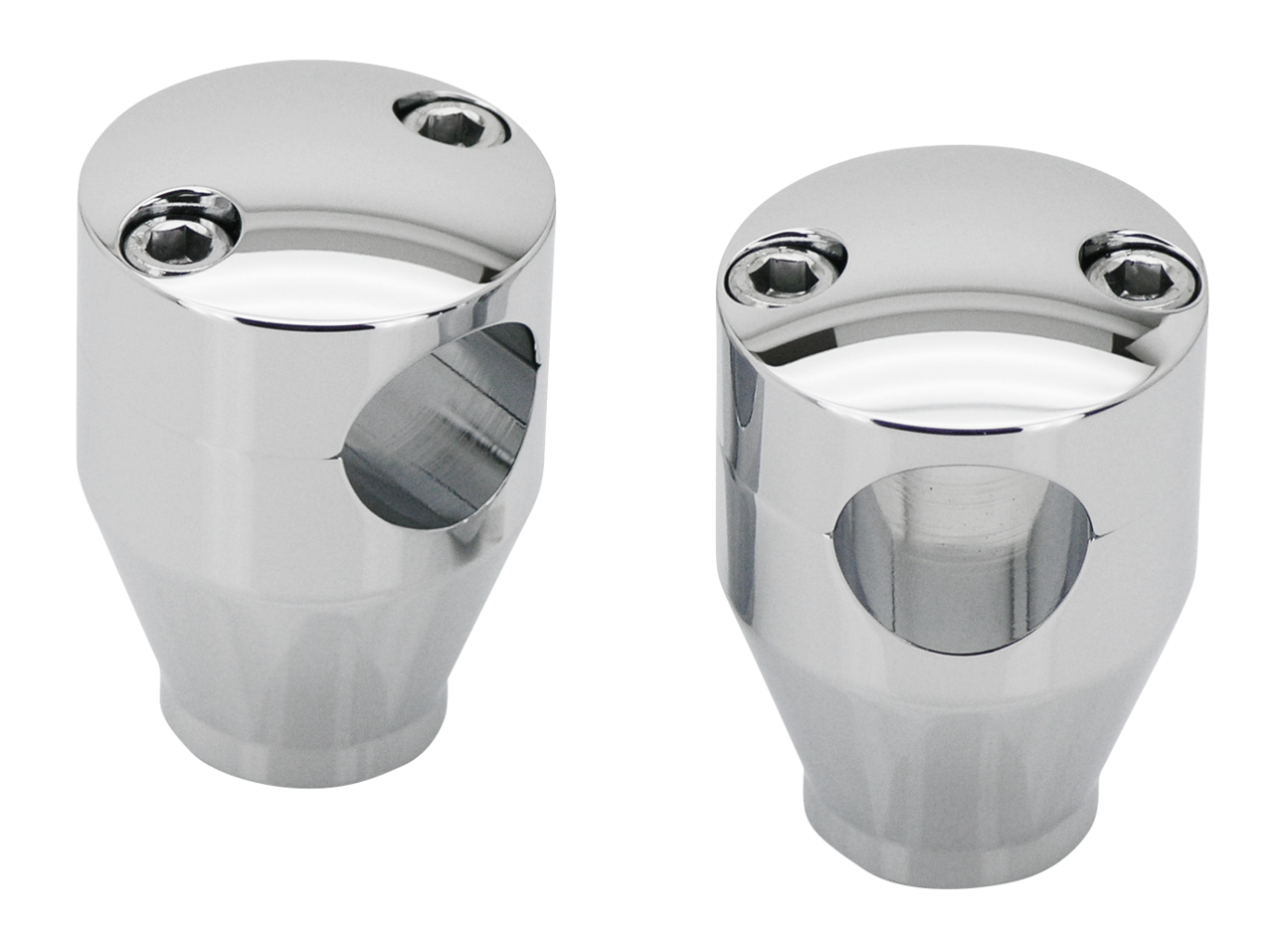 BILLET ALUMINUM ROUND TOP RISERS | Big Twin | Dyna | FX | FXR | Servi-Car | Softail | Sportster | Touring | Trike